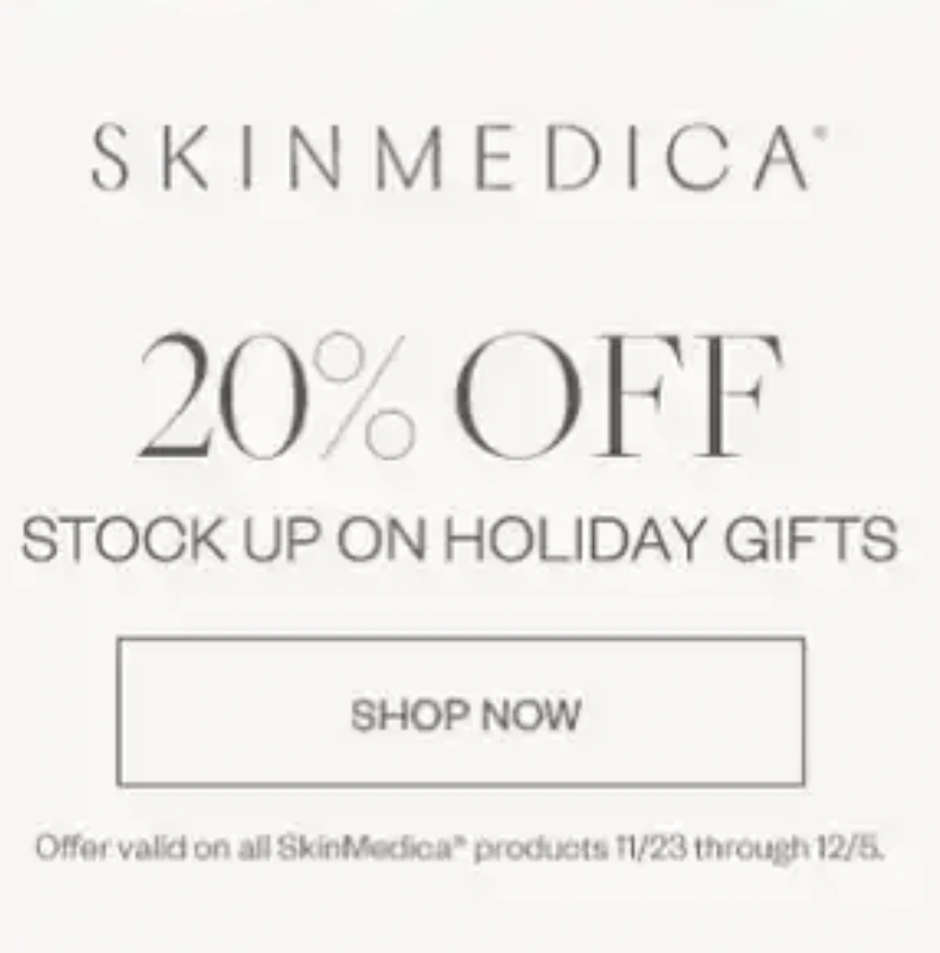 A black and white ad for skinmedica.